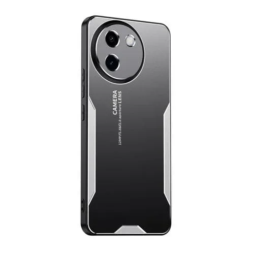 Para Vivo Y200I Blade Series TPU Caja de Teléfono de Metal Híbrido (Plata)