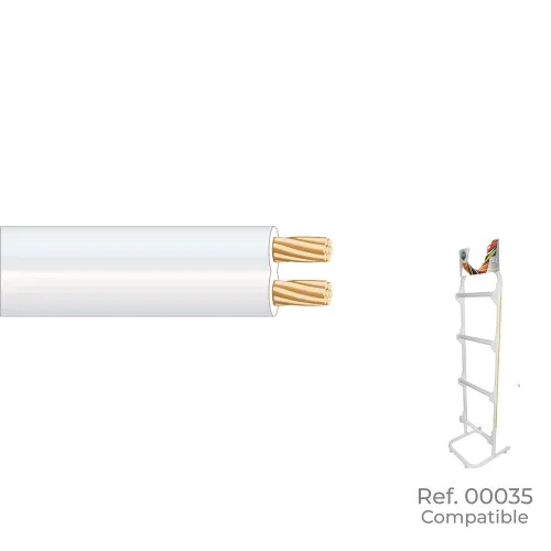 Paralelo 2×0,75mm blanco «audio» euro/m (bobina pequeña ø180x60mm)
