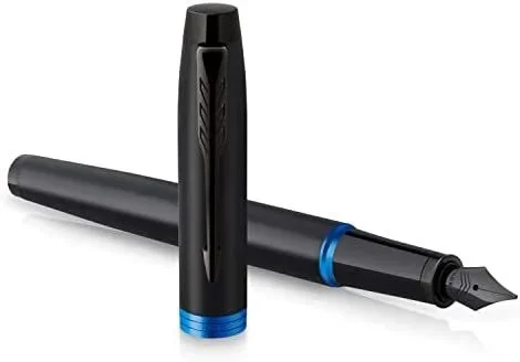 Parker IM Vibrant Rings pluma estilográfica Sistema de carga por cartucho Negro, Azul 1 pieza(s)