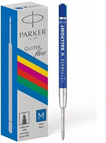 Parker Recambios de tinta para bolígrafos | punta mediana | tinta azul | paquete de 20