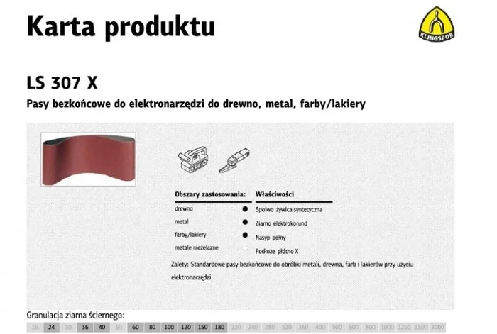 Pase abrasivo Klingspor LS307X, 100mm x 560mm, grano 100, para herramientas eléctricas, pack de 10 unidades, ideal para lijado fino, alto rendimiento y durabilidad.