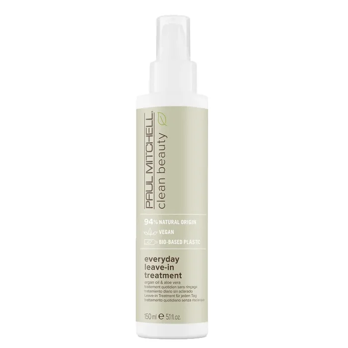 Paul Mitchell Clean Beauty Everyday Leave-In Treatment – Cuidado del cabello vegano para todos los tipos de cabello, tratamiento diario con aceite de argán – 150 ml