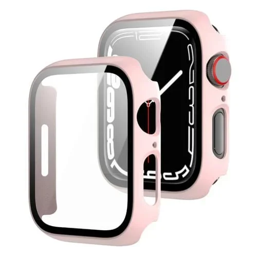 PC Frame + Funda Protectora Vidrio Templado Apple Watch Serie 7 41mm (Rosa)