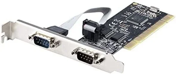 PCI2S5502 Tarjeta adaptadora serie PCI RS232 de 2 puertos, PCI a DB9, soportes estándar (instalados) y de perfil bajo, Windows/Linux