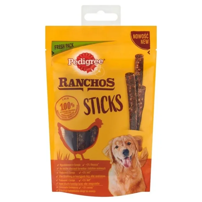 Pedigree ranchos sticks con pollo – golosina para perros – 60g