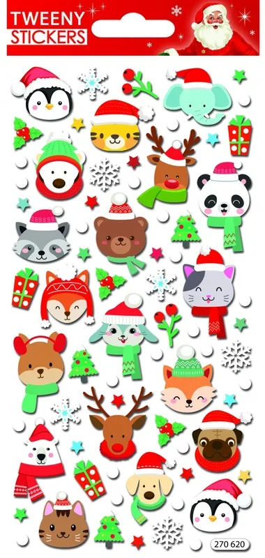 Pegatinas tweeny foamy navidad cara animales