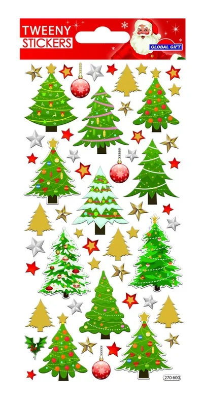 Pegatinas tweeny foamy navidad pinos y estrellas