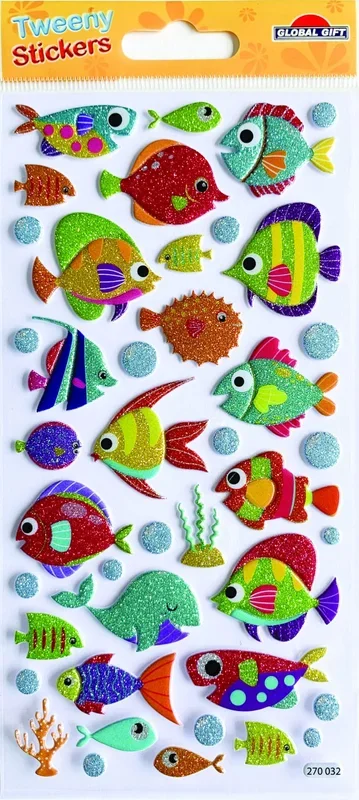 Pegatinas tweeny foamy peces glitter