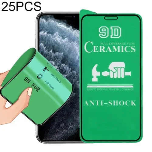 Película de Cerámica para iPhone 11 Pro / Xs / X 2.5D Pegamento Completo (25 Piezas)