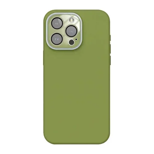Película de Lente Acrílica + Funda Silicona Líquida para iPhone 12 Pro Max Cobertura Total (Verde Sauce)