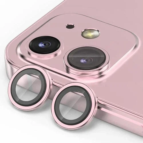 Película de Vidrio Enkay Lente de Cámara Antirreflejo para iPhone 12/12 Mini (Rosa)