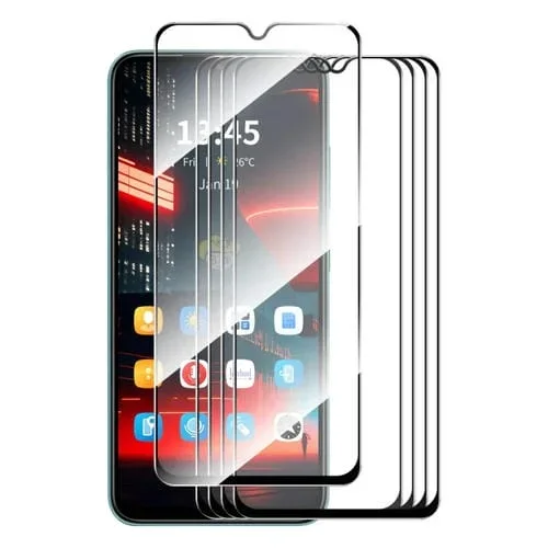 Película de Vidrio Templado 5 Piezas Enkay para Nokia G11 y G21 con Pegamento Completo (Negro)