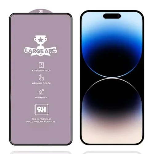 Película de vidrio templado de arco grande de aluminio de 0,4 mm de alto para iPhone 14 Pro