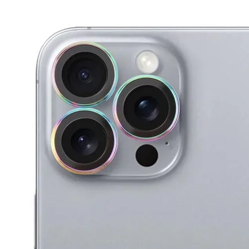 Película de Vidrio Templado de Metal para Cámara Trasera iPhone 16 Pro/16 Pro Max (Colorida)