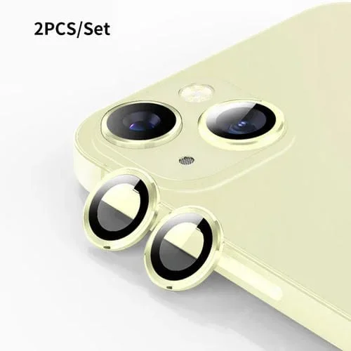 Película de Vidrio Templado Enkay para Lente Trasera iPhone 15/15 Plus Aleación de Aluminio (Amarillo)