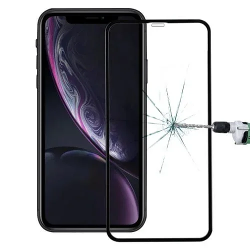 Película de Vidrio Templado Fibra de Carbono Pantalla Completa iPhone 11 Pro Max Xs Max (Negro) 50 Piezas