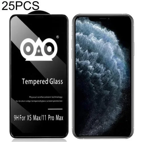 Película de Vidrio Templado iPhone 11 Pro Max Airbag Borde Anti-Rotura 25 Piezas