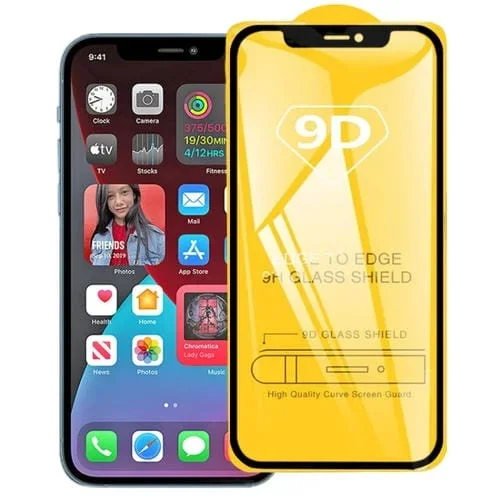 Película de Vidrio Templado iPhone 12 Pro Max 9D Pantalla Completa con Pegamento