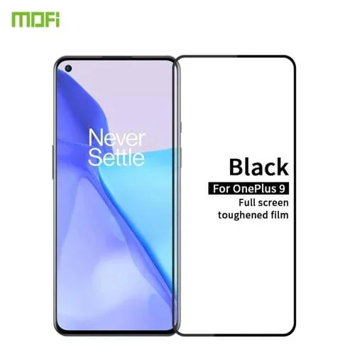 Película de Vidrio Templado Mofi 9H 2.5D para OnePlus 9 y 9R Pantalla Completa (Negro)