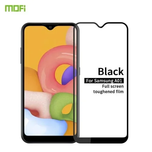 Película de Vidrio Templado para Galaxy A01 Mofi 9H 2.5D Pantalla Completa (Negro)