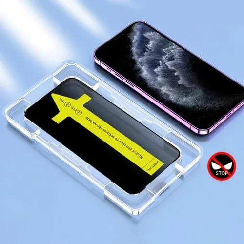 Película de Vidrio Templado para iPhone 11 Pro Max y Xs Max Anti-Peeping Antiestático Fijación Rápida Prueba de Polvo