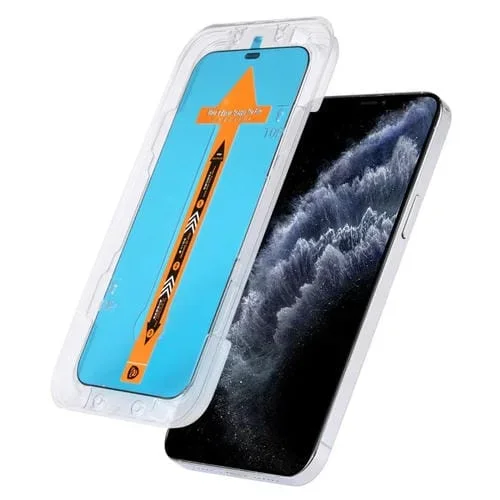 Película de Vidrio Templado para iPhone 11 Pro Xs X Fast Attach Antiestático Prueba de Polvo