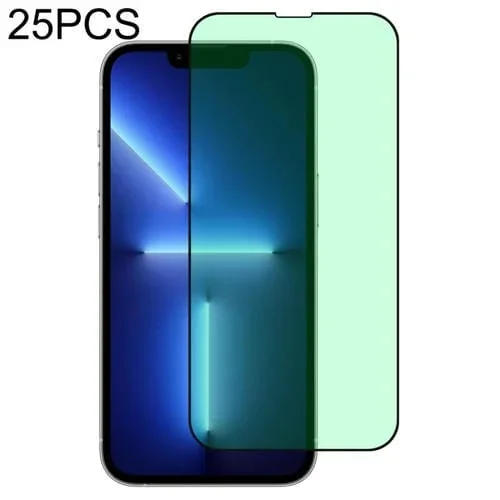 Película de Vidrio Templado para iPhone 13/13 Pro Protección Ocular Luz Verde (25PCs)
