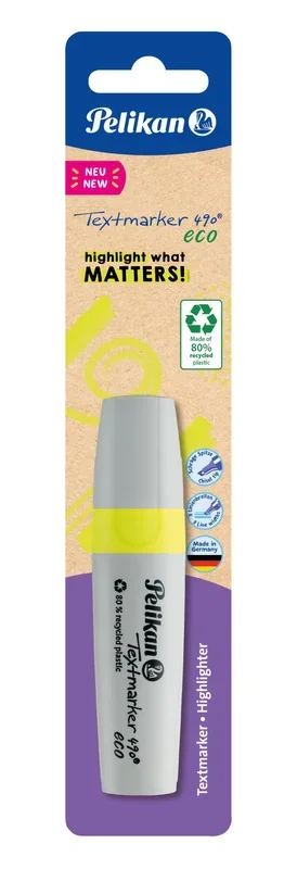 Pelikan Textmarker 490 eco marcador 1 pieza(s) Punta de cincel Amarillo