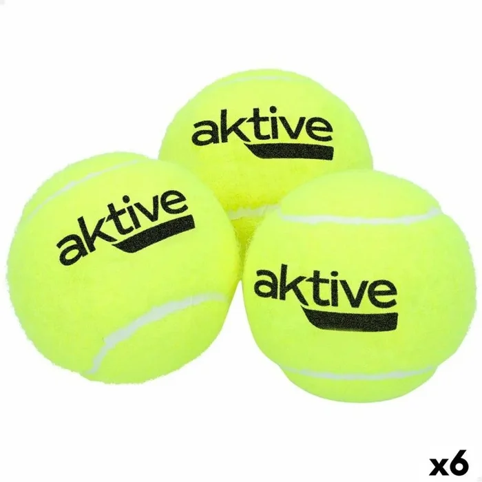 Pelotas de pádel aktive 3 piezas amarillo 6 unidades