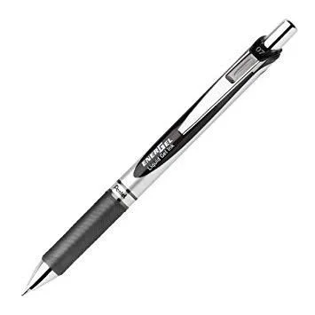 Pentel Energel XM Klick Bolígrafo retráctil con clip Negro 12 pieza(s)