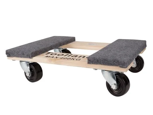 Perel qt409 soporte ruedas para muebles rectangular 460 x 320 mm, hasta 400 kg