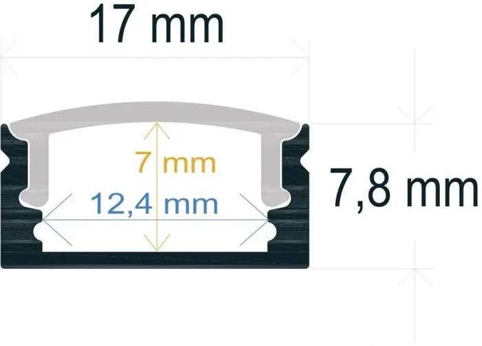 Perfil Led Superficie 17×7,8mm Opal 2m 161708