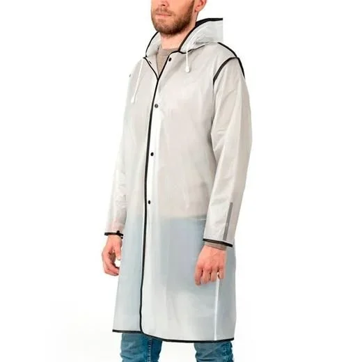 Perletti impermeable semi-transparente talla s borde negro