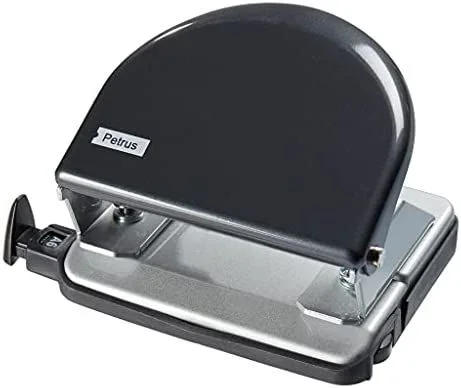 PETRUS 337610 – Taladro de oficina 2 agujeros gama Clásica modelo 52 color gris oscuro/plata