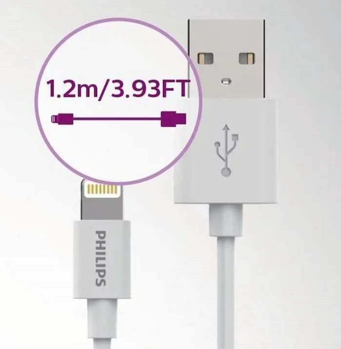 Philips DLC2103V – Cable de Carga con Conector Lightning (1,2 m)