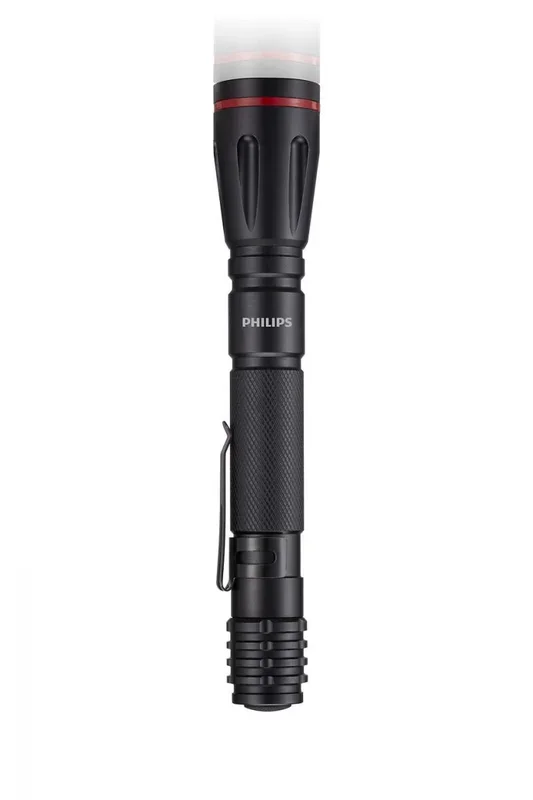 Philips SFL1001P/10 – Linterna LED, 160 Lúmenes, Hasta 5 Horas de Reproducción, Resistente al Agua IPX4, Color Negro (2 Pilas AA Incluidas)