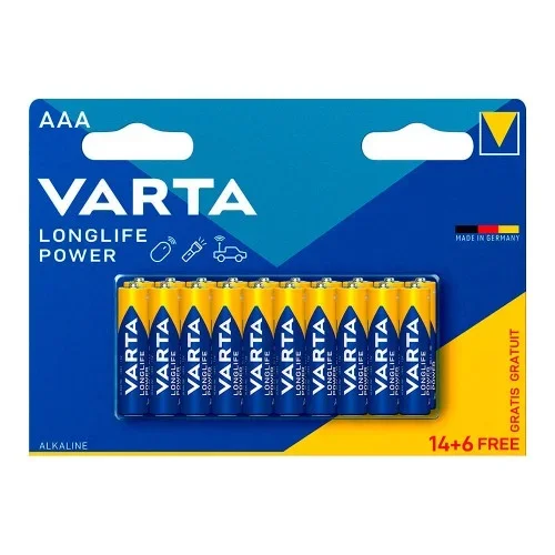 Pila alkalina longlife power aaa – lr03 (blister 14+6 uds) ø10,5×44,5mm