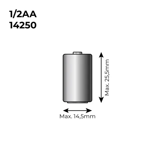Pila de litio lpt2 150 1/2 3,6v (mod. 14250) 1200mah ø14,5×25,5mm