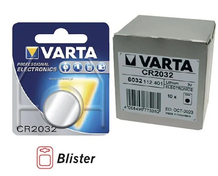Pila Litio CR2032 VARTA 3Vdc 250mAh (Precio 10 Pilas)