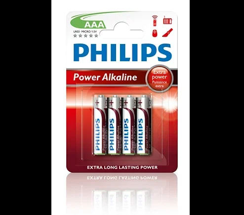 Pilas philips alcalina power aaa 1.5v pack 4u