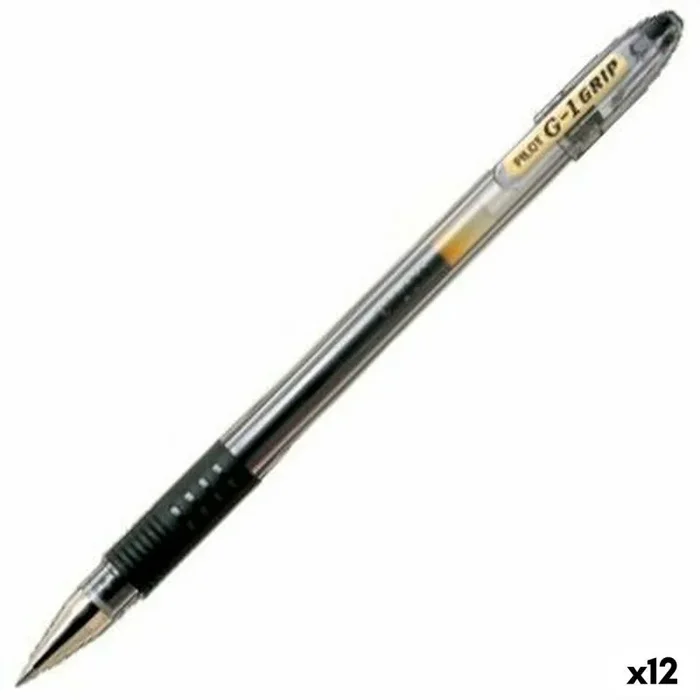 Pilot G1 Grip – Bolígrafo de tinta de gel punta fina, 12 unidades), color negro]