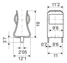 Pinza portafusible c/impreso para Fusibles de 10 x 38 mm Electro Dh 06.098 8430552002924