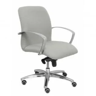 Piqueras y Crespo Caudete Confidente Sillón de recepción ergonómico con Mecanismo basculante y Regulable en Altura Asiento y Respaldo tapizados en Tejido Bali Color Gris Claro