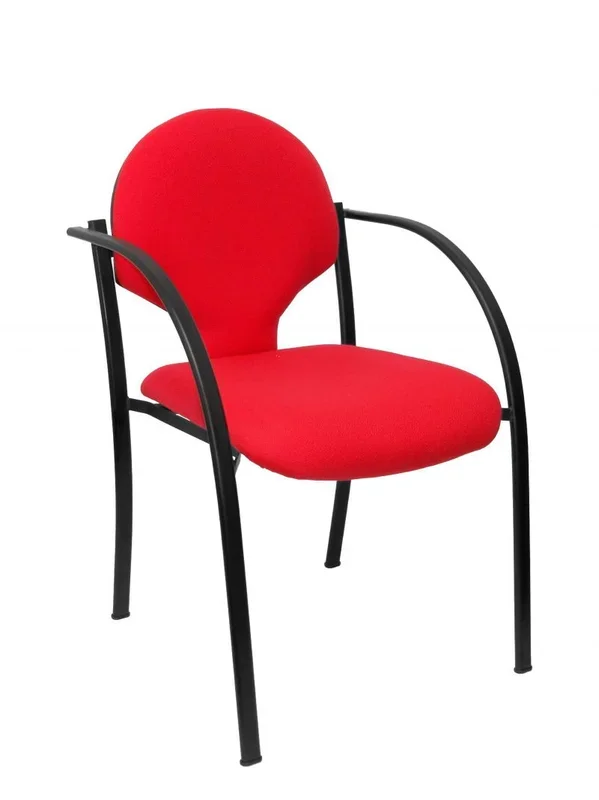 Piqueras y Crespo Hellin Pack de 2 sillas de Oficina, Tela, Rojo, único, 2 Unidades