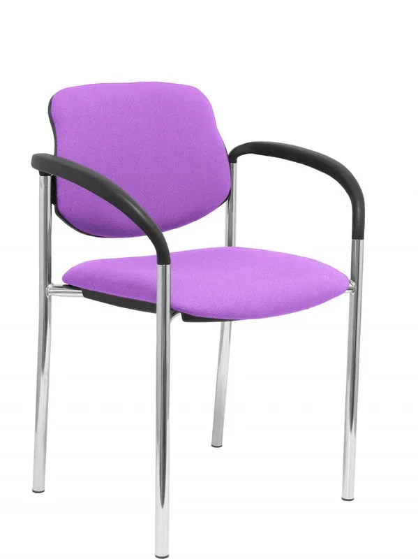 Piqueras Y Crespo (PIQU7) Silla Fija Villalgordo Bali Lila chasis Cromo con Brazos Oficina, Talla unica