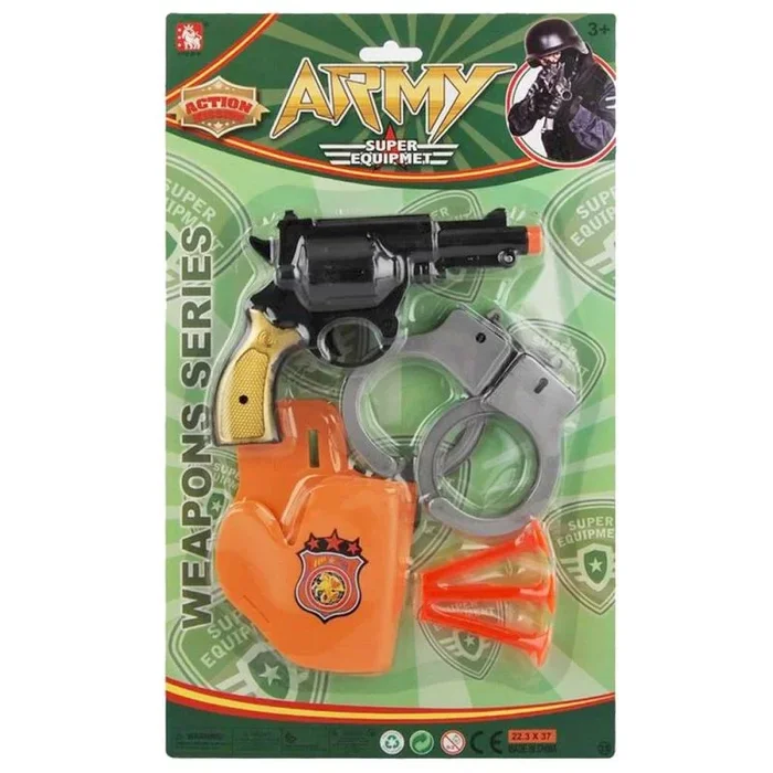 Pistola con 5 accesorios. blister 37×23