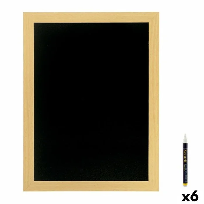 Pizarra securit woody teca de pared natural 80 x 60 cm