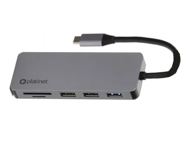 Platinet adaptador 7en1 usb tipo-c a usb/hdmi/