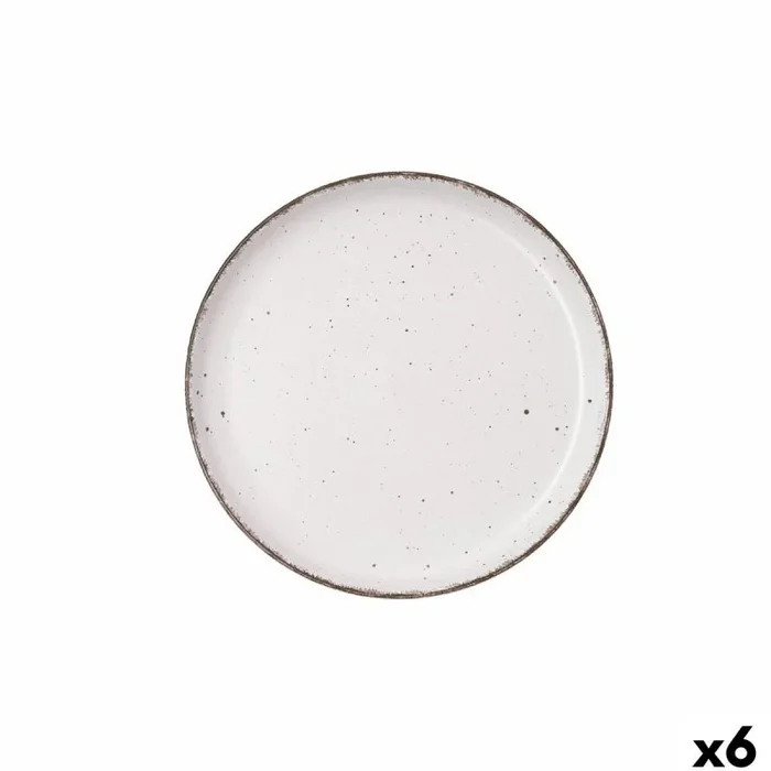 Plato de postre quid duna beige cerámica 20 x 2,5 cm (6 unidades)