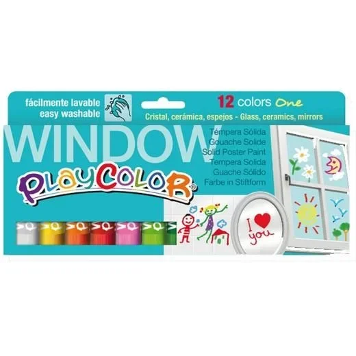 Playcolor Window One Pintura Para Cristales , 12 colores surtidos , 02011